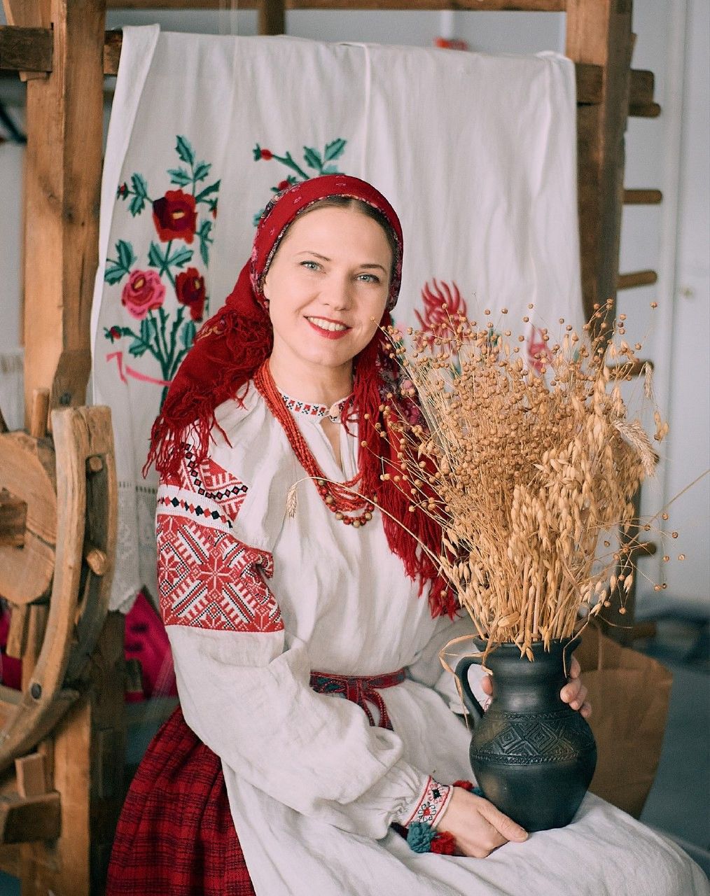 Women in Slavic costumes in Doha