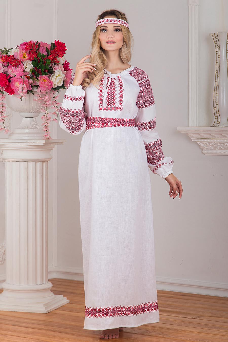 Women in Slavic costumes in Doha