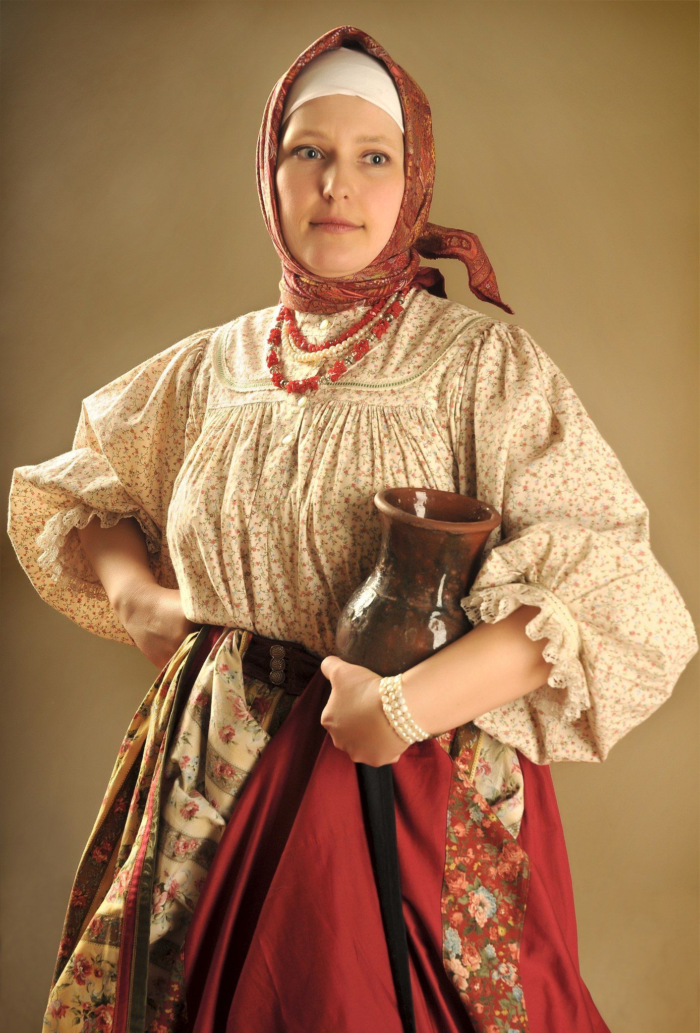 Girls in Slavic costumes in Doha